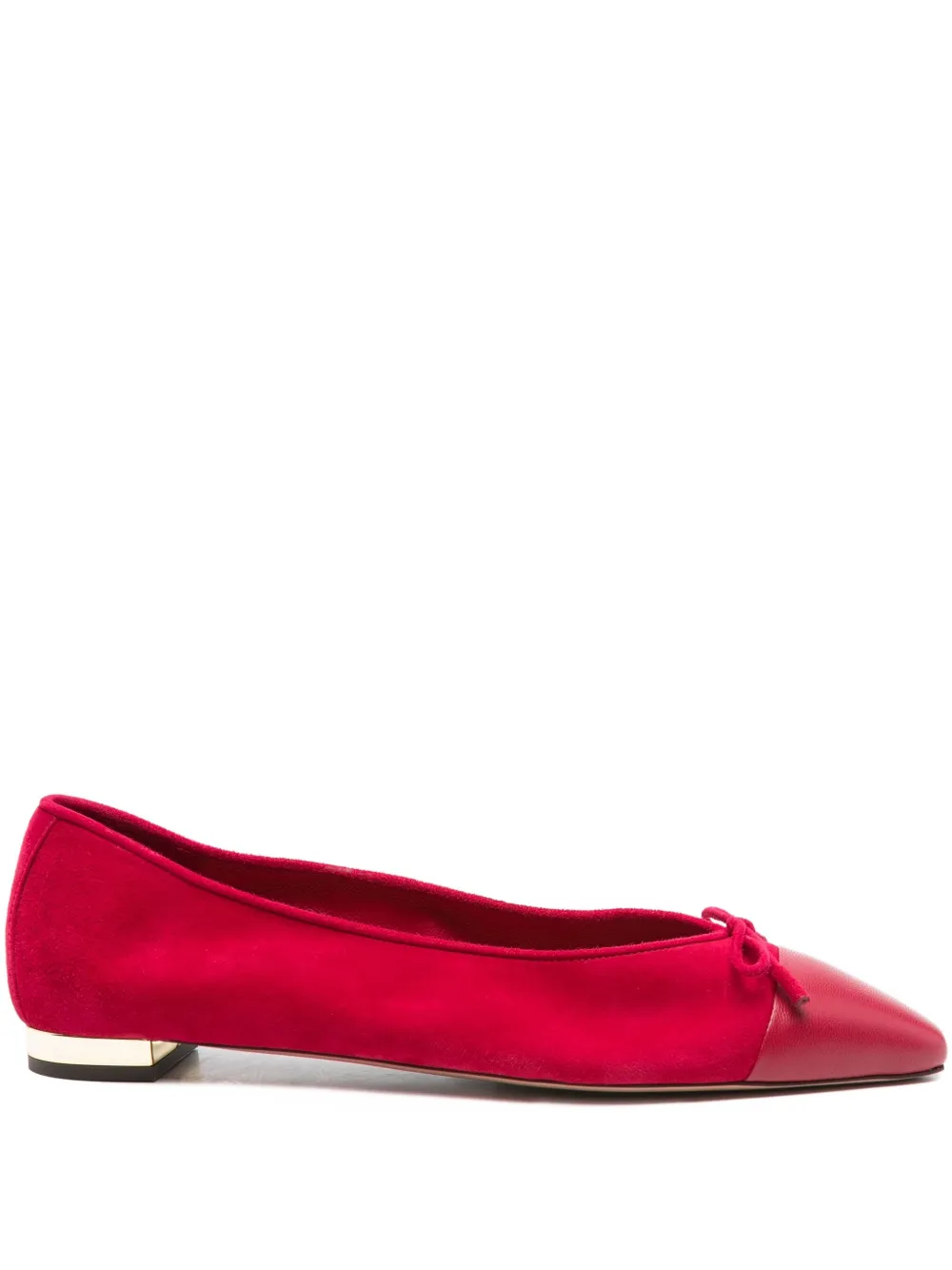Aquazzura bow-detail suede ballet flats Pink