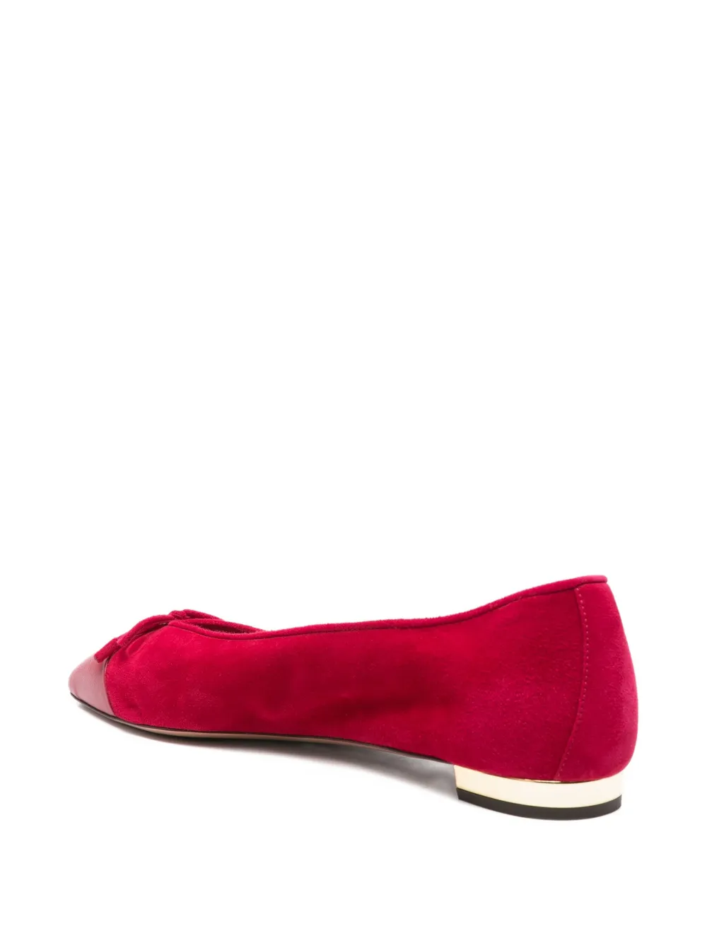 Aquazzura bow-detail suede ballet flats Pink