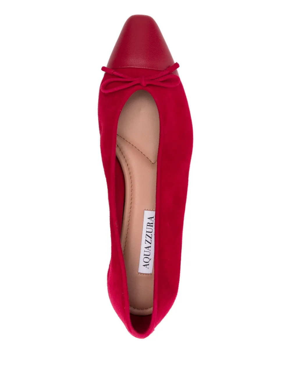 Aquazzura bow-detail suede ballet flats Pink