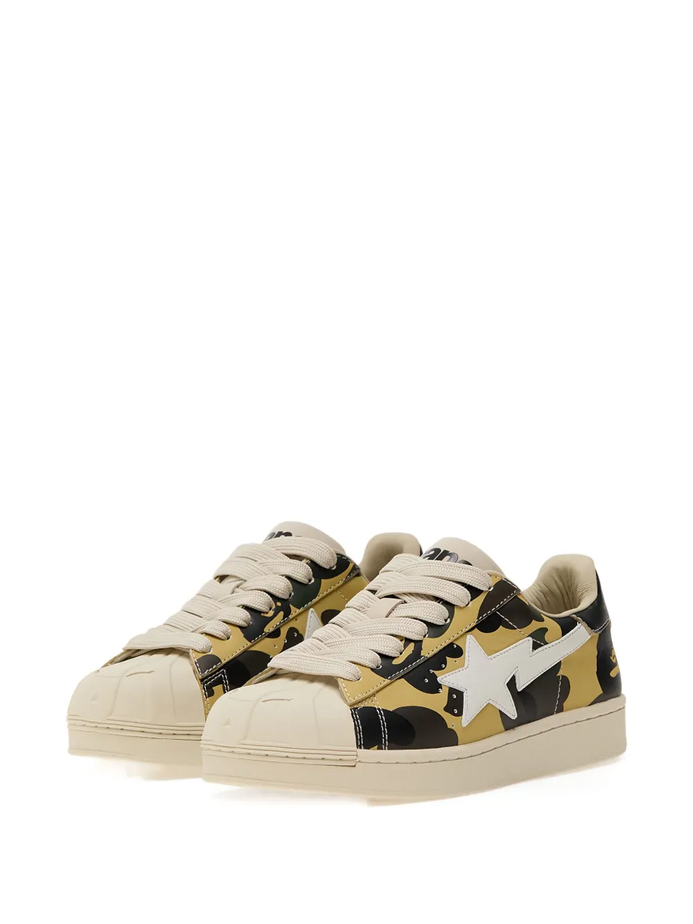 A BATHING APE Skull Sta 1St Camo star sneakers Yellow