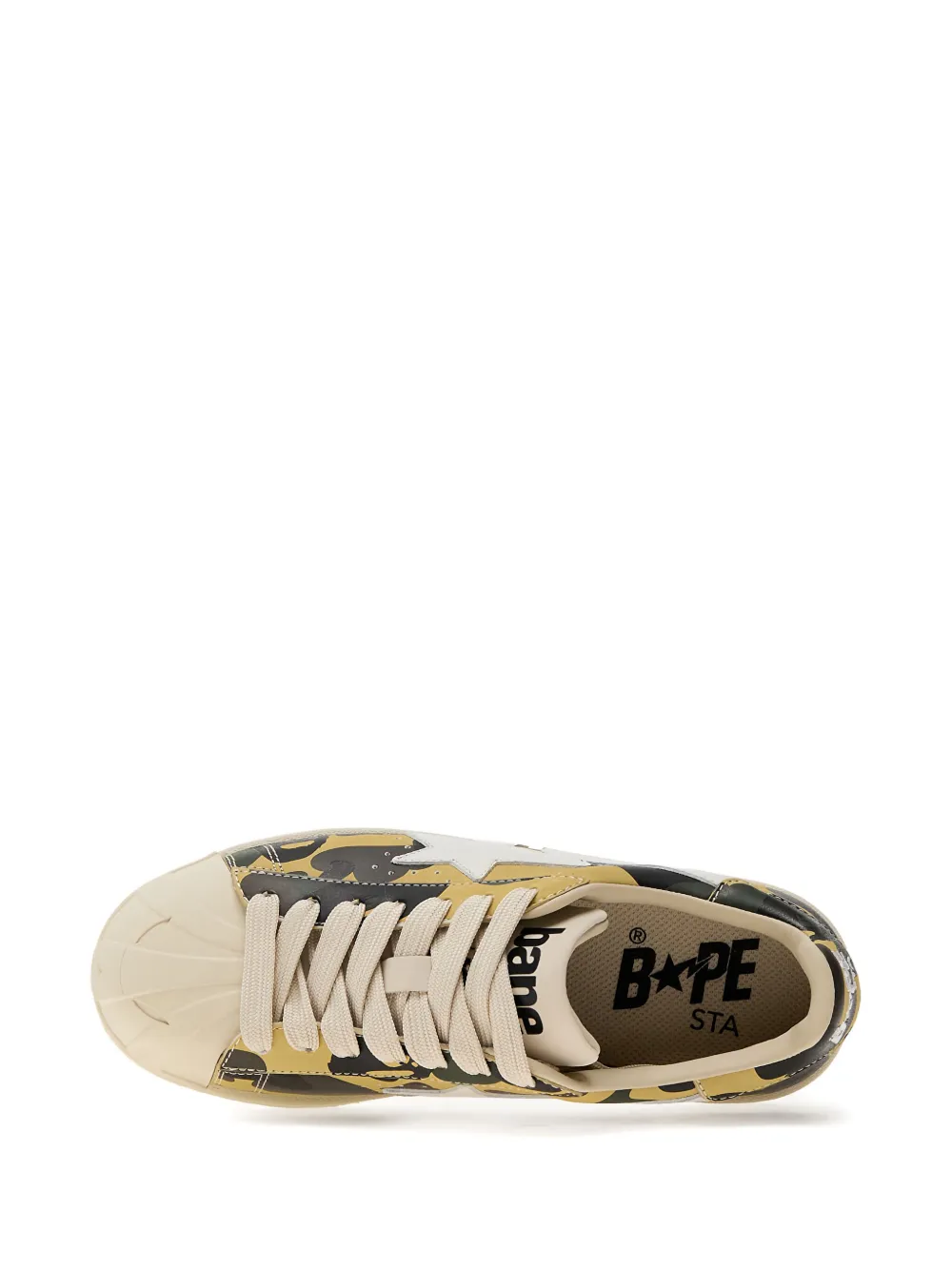 A BATHING APE Skull Sta 1St Camo star sneakers Yellow