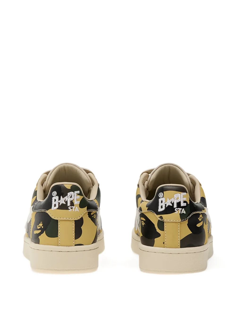 A BATHING APE Skull Sta 1St Camo star sneakers Yellow