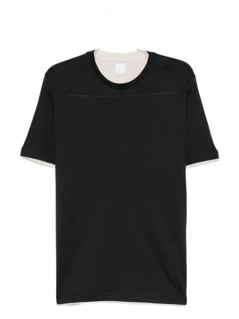 Eleventy crew-neck layered cotton T-shirt