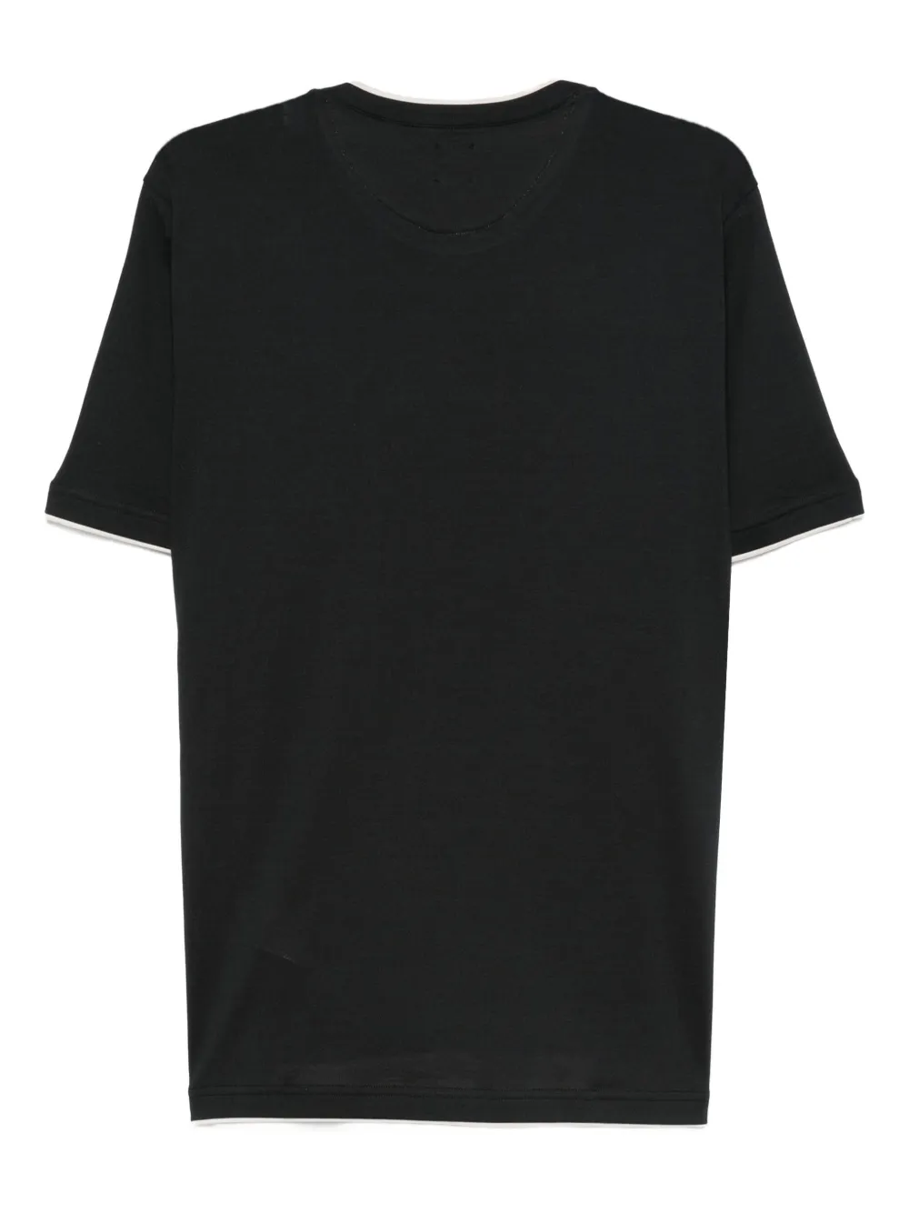 Eleventy crew-neck layered cotton T-shirt - Zwart