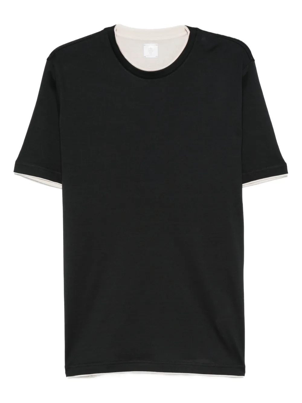 crew-neck layered cotton T-shirt