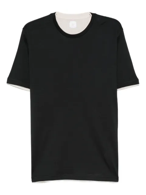 Eleventy crew-neck layered cotton T-shirt