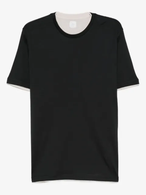 Eleventy crew-neck layered cotton T-shirt