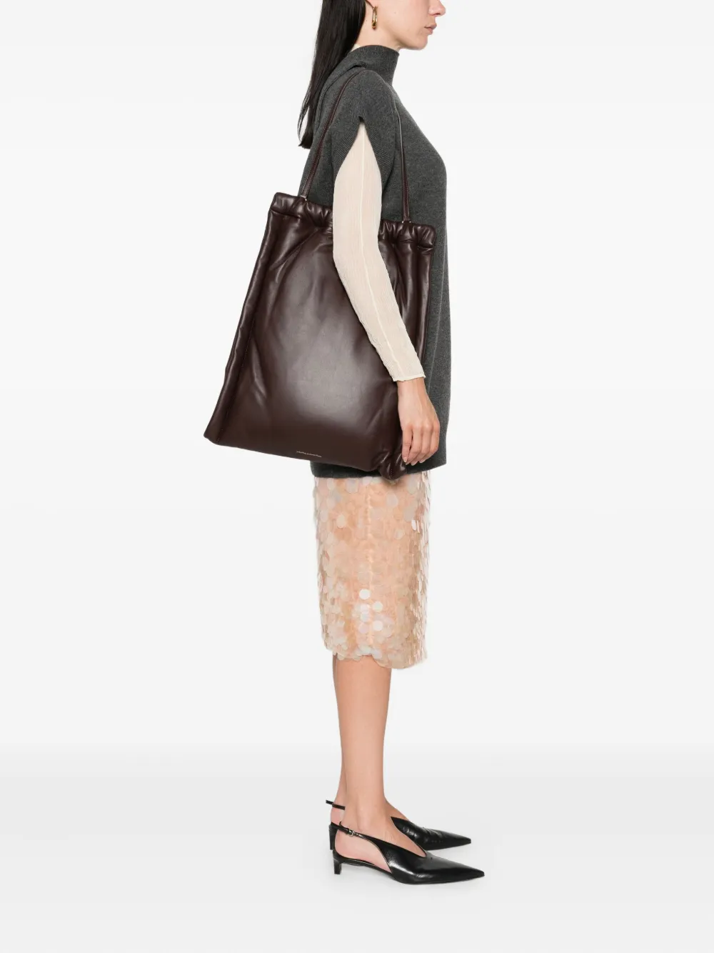 Carven Mittelgrosse Louise Schultertasche In Brown