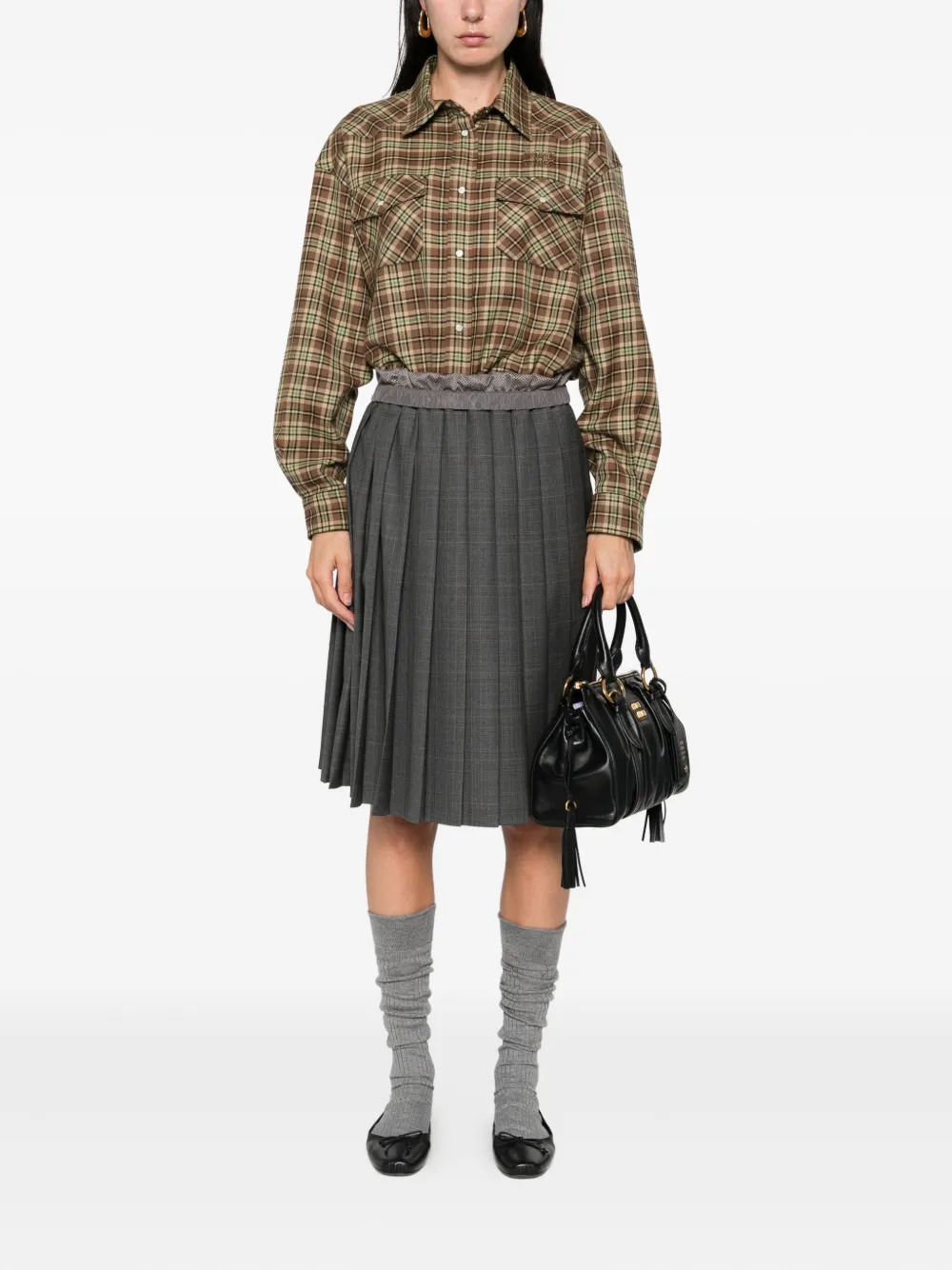 Miu Miu Mini-plooirok - Grijs