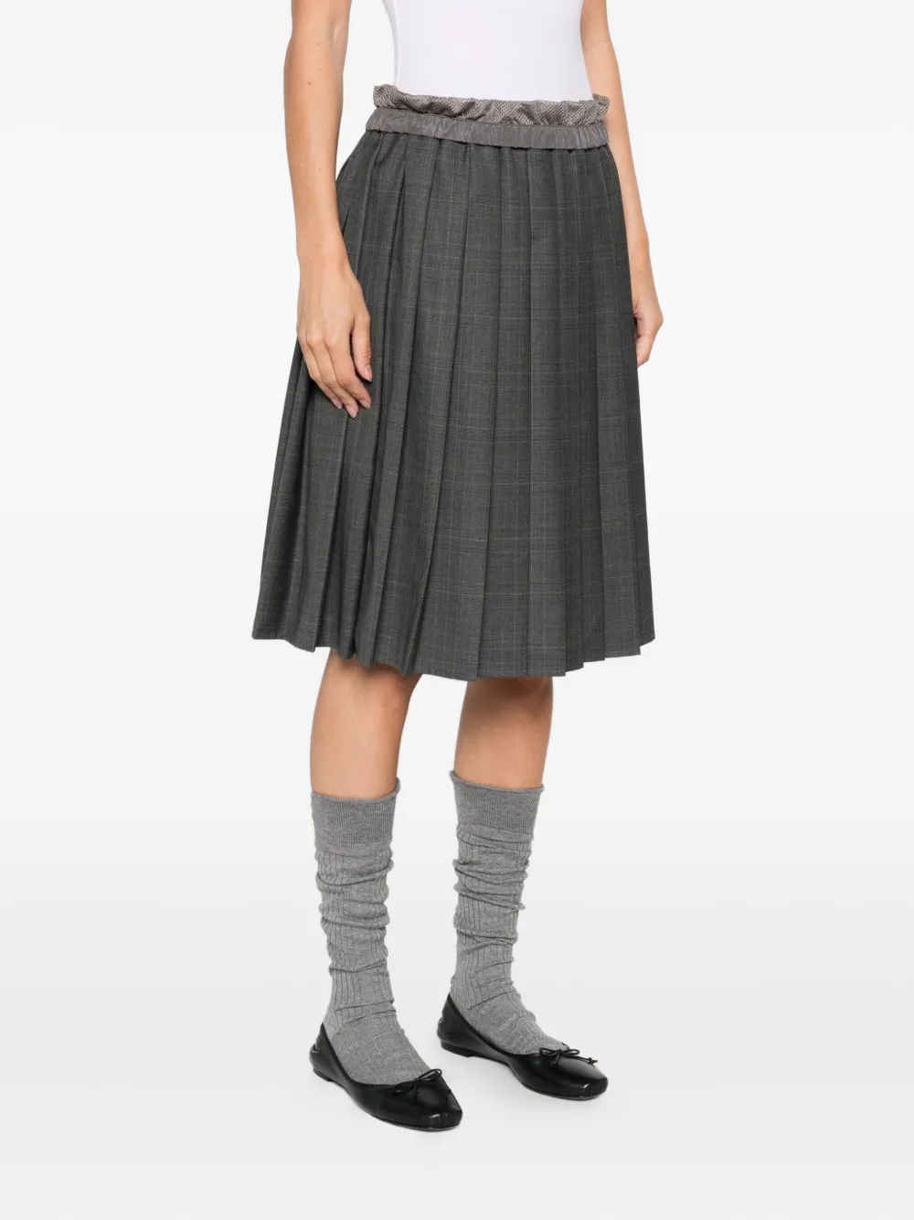 Miu Mini-plooirok Grijs