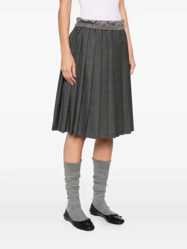 Miu Miu Pleated Mini Skirt | Grey | FARFETCH UK