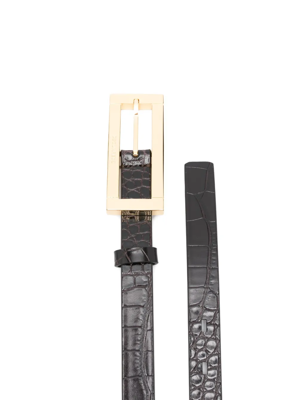Dsquared2 Crocodile-effect Buckle Belt In Brown