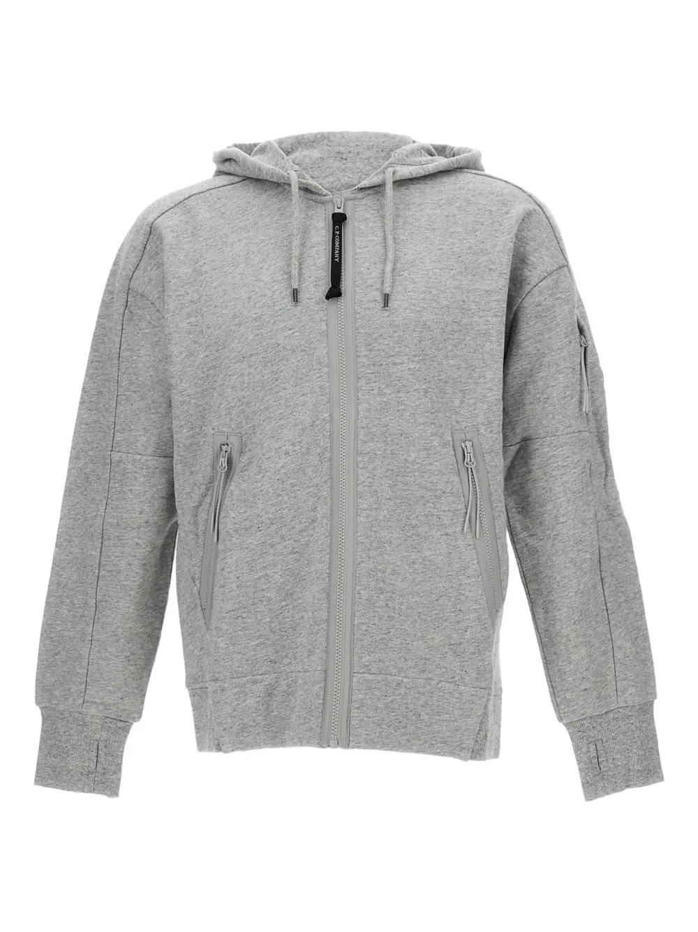 C.P. Company Hoodie met rits en lens-detail Grijs