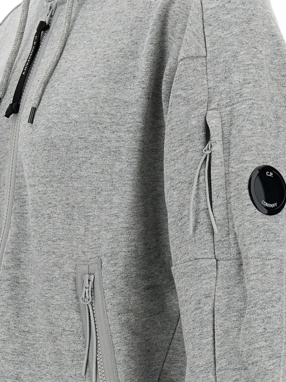 C.P. Company Hoodie met rits en lens-detail Grijs