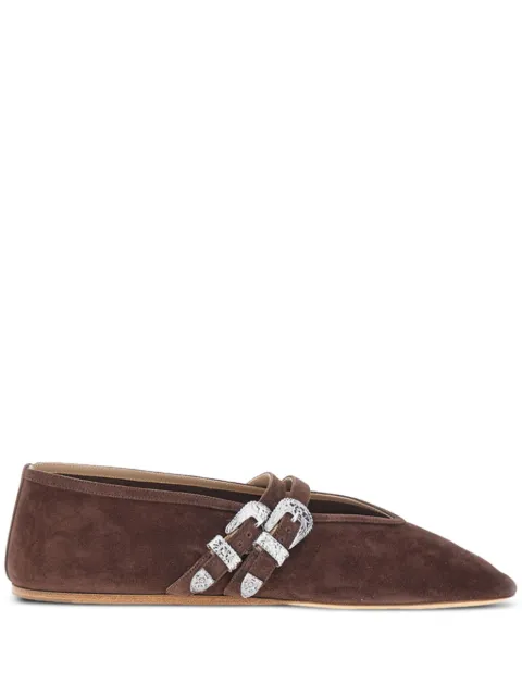 Le Monde Beryl Claudia buckled suede ballet flats