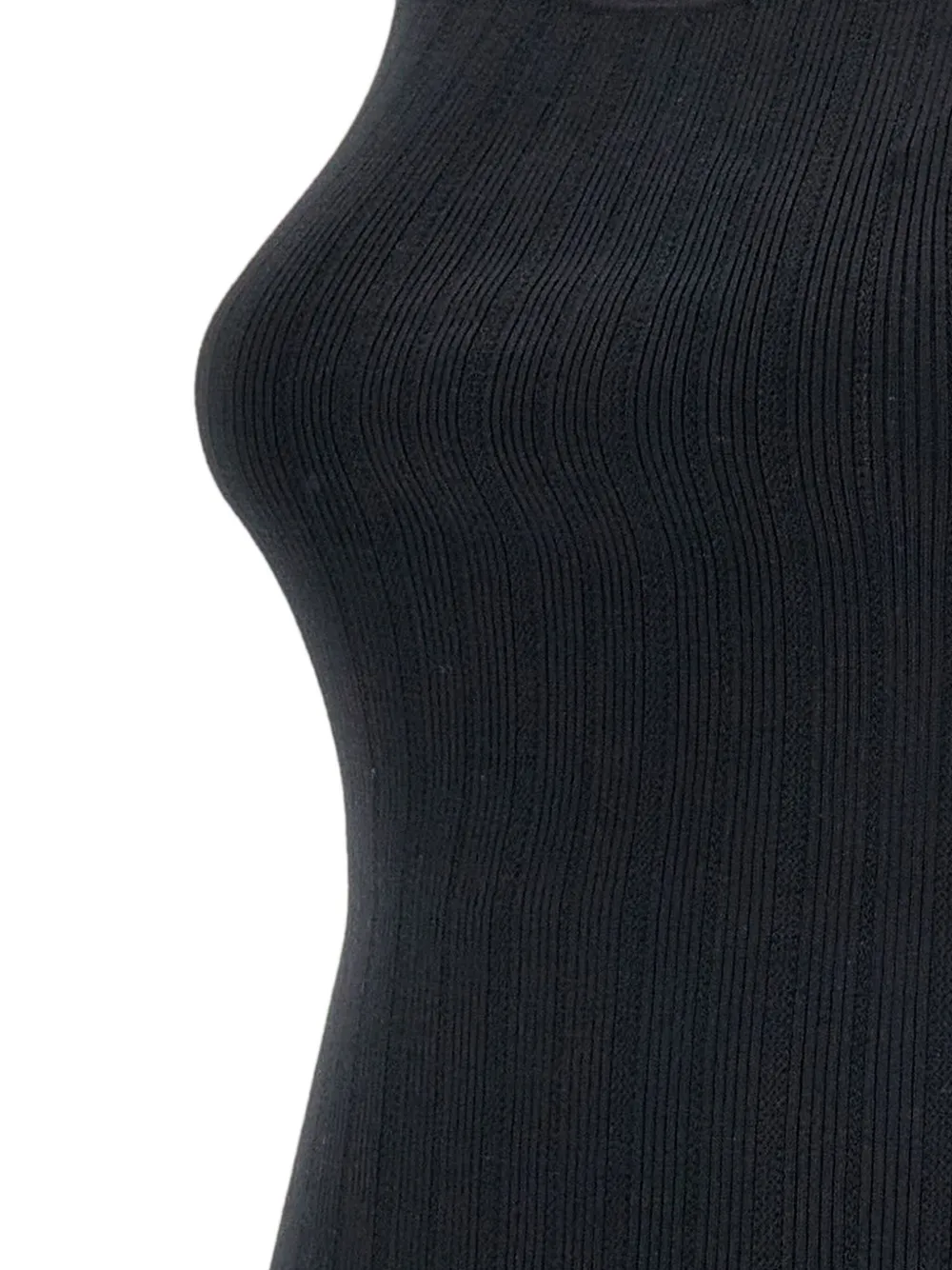 Elisabetta Franchi Geribbelde top met kettingbandje Zwart