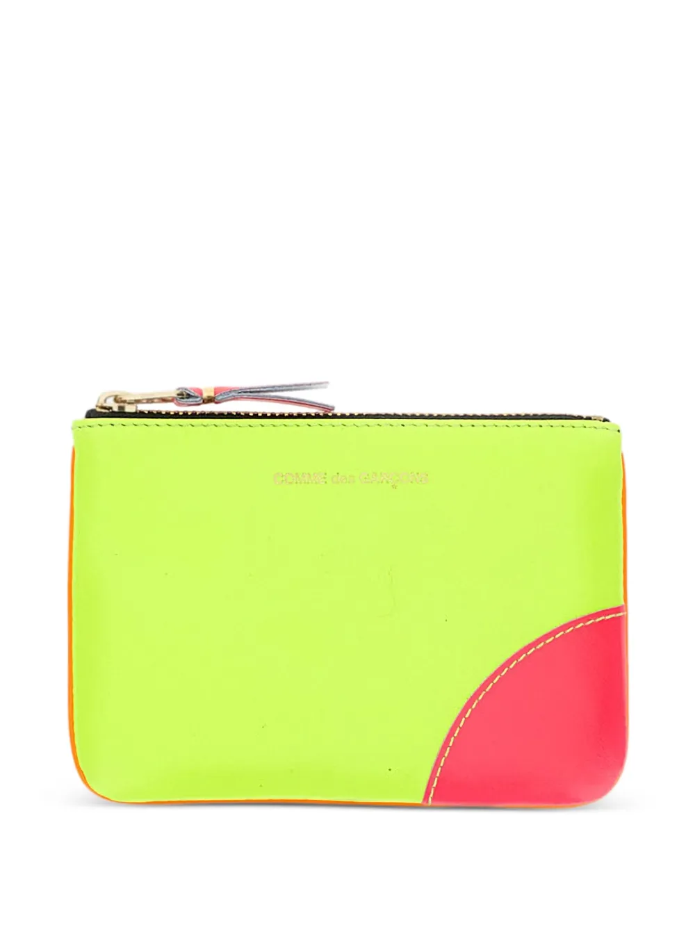 Comme Des Garçons Play zip-fastening leather wallet Geel