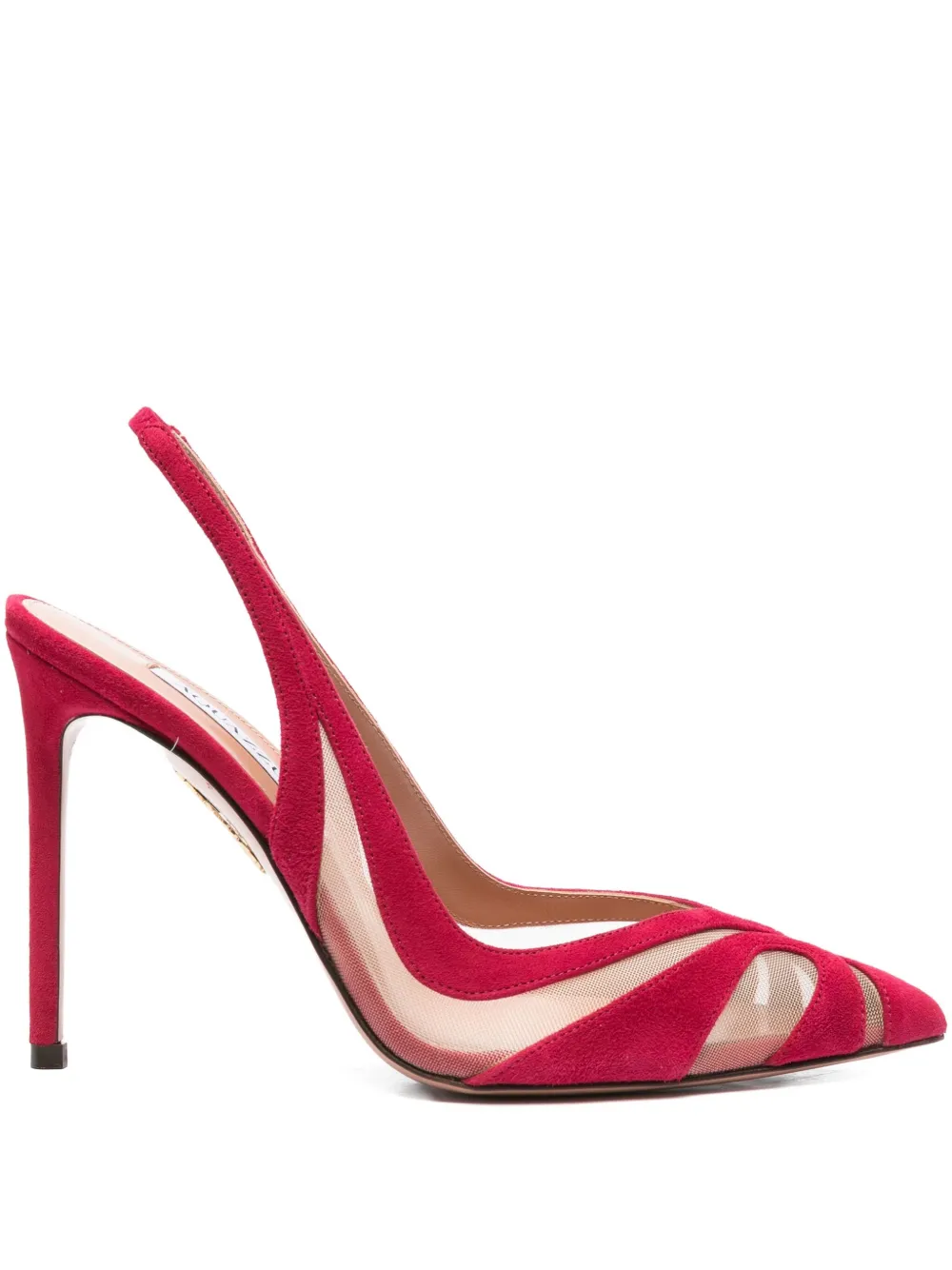 Aquazzura 110mm slingback suede pumps Pink