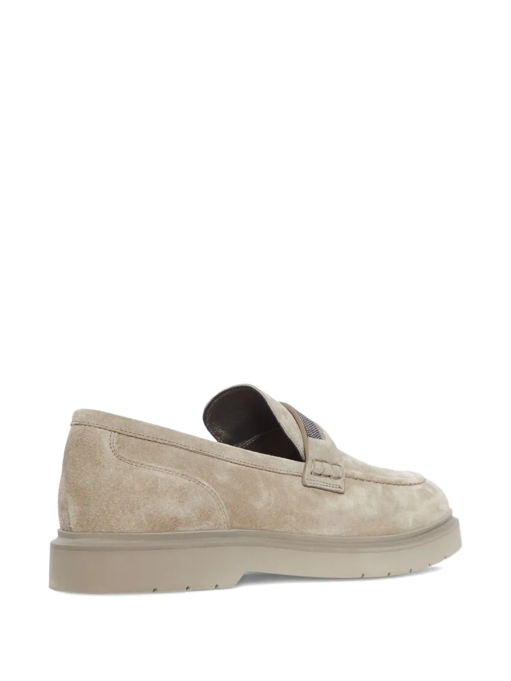 Brunello Cucinelli Glanzende suède loafers Beige