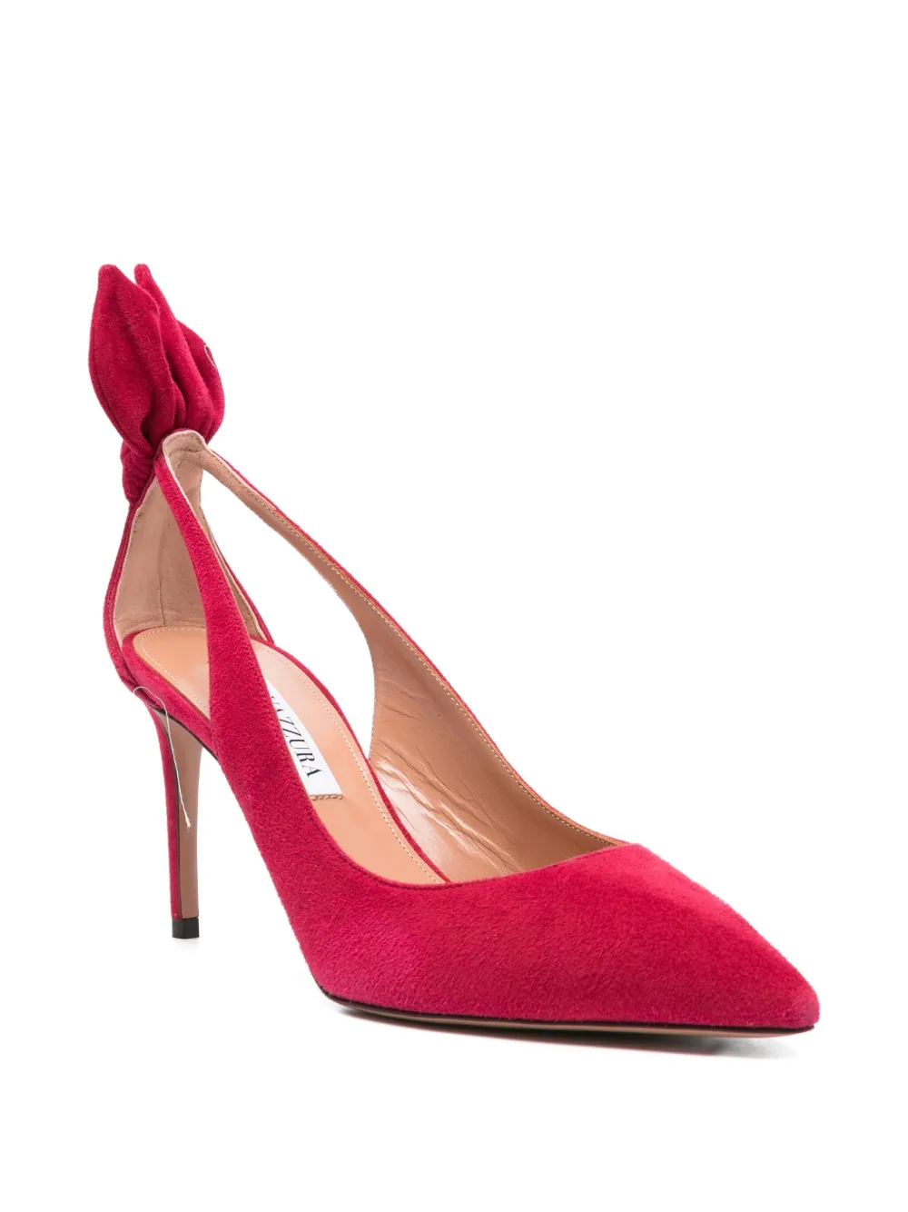 Aquazzura 80mm bow-detail cut-out pumps Pink