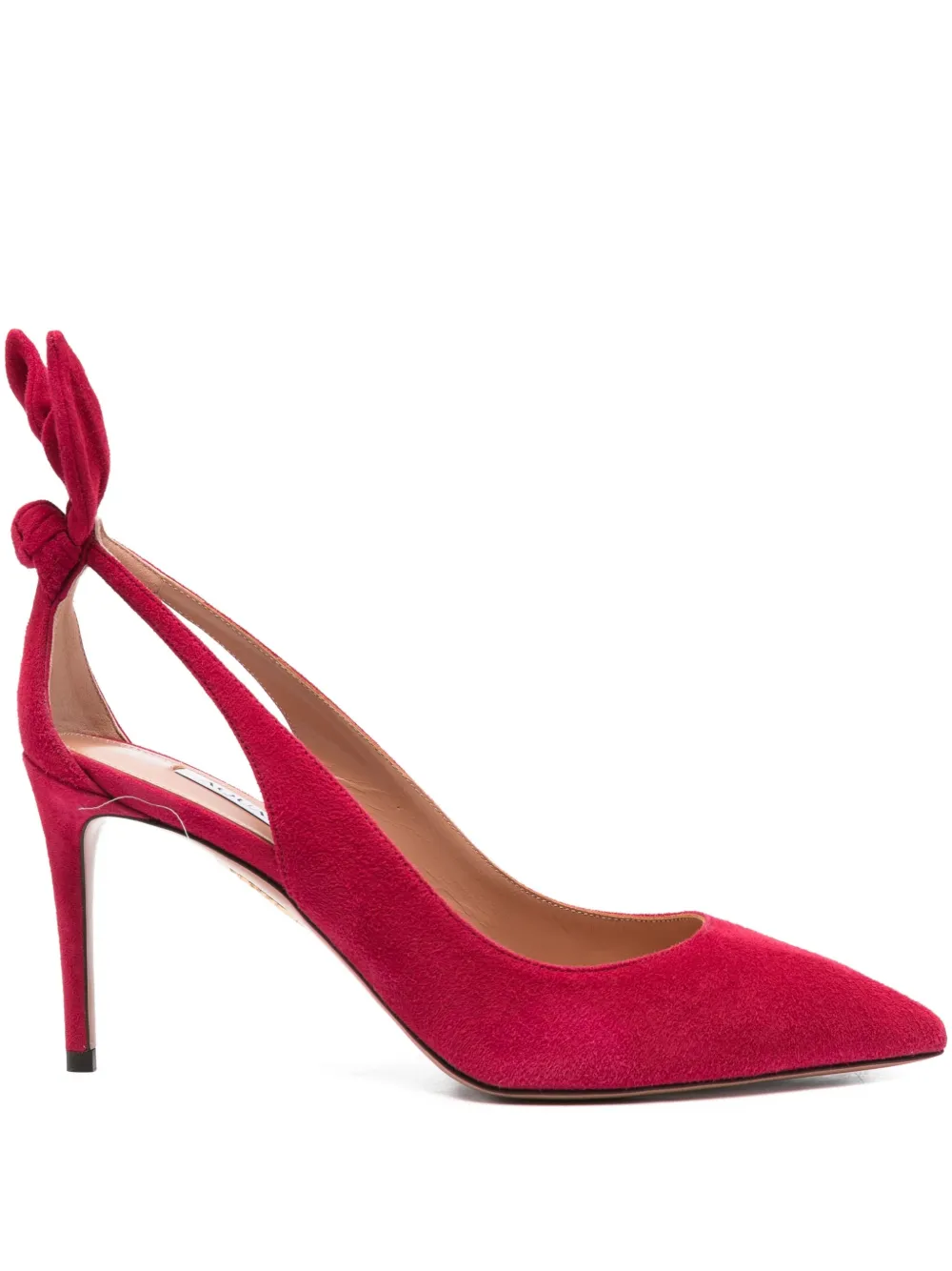 Aquazzura 80mm bow-detail cut-out pumps Pink
