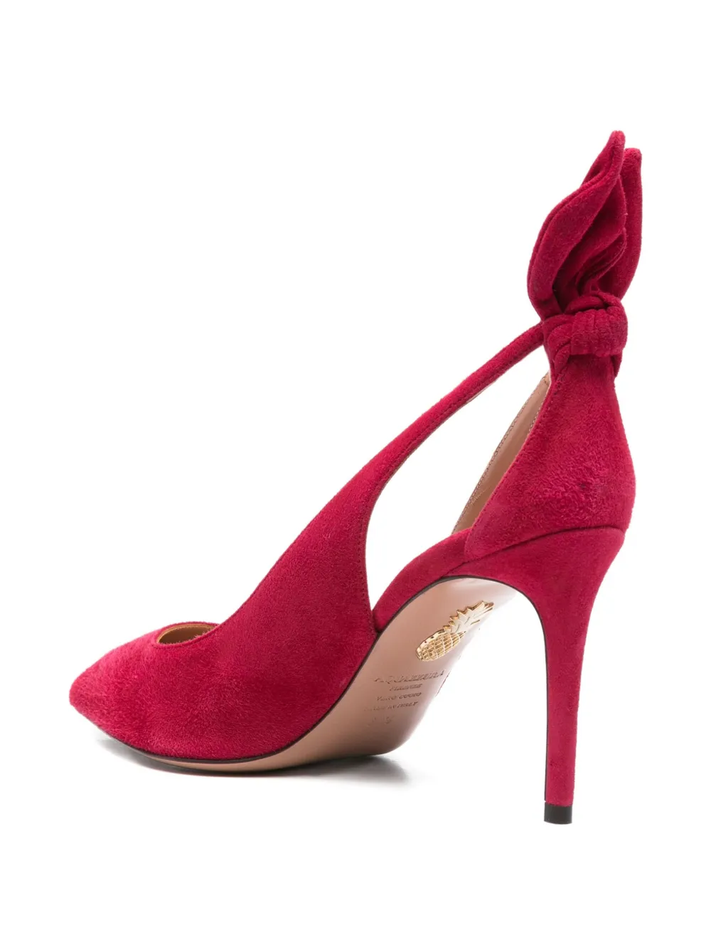 Aquazzura 80mm bow-detail cut-out pumps Pink