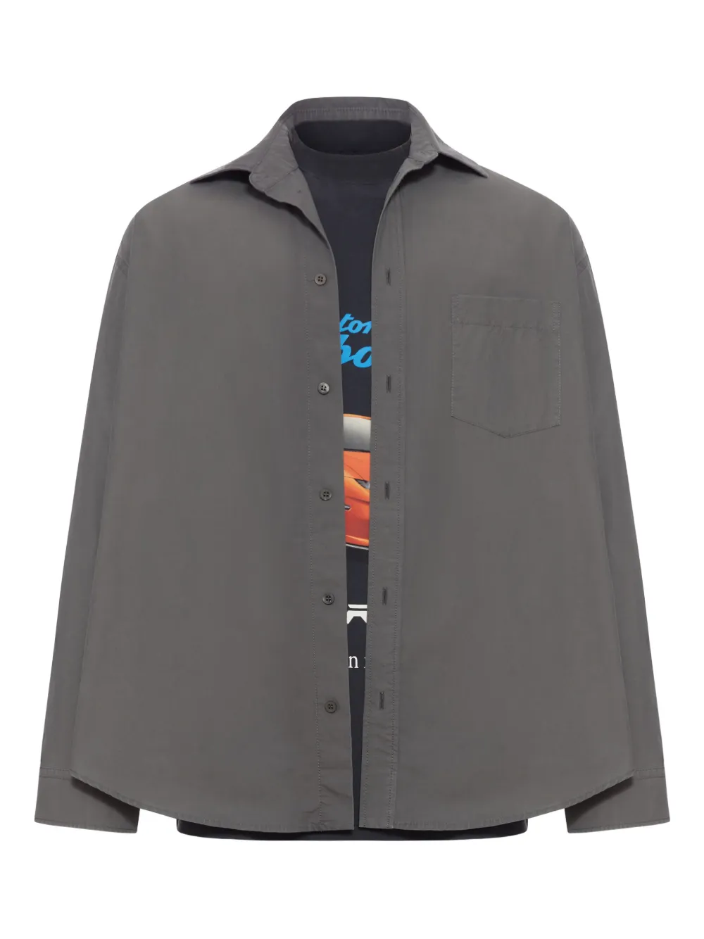 Balenciaga x Automobili Lamborghini layered poplin shirt Grijs
