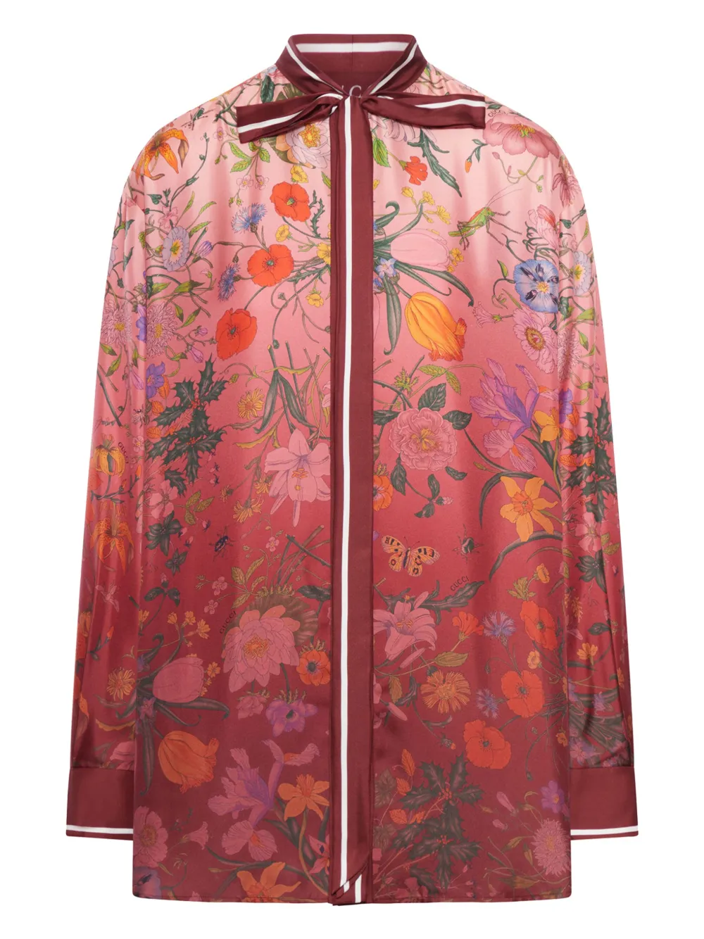 Gucci floral-print silk shirt Rood