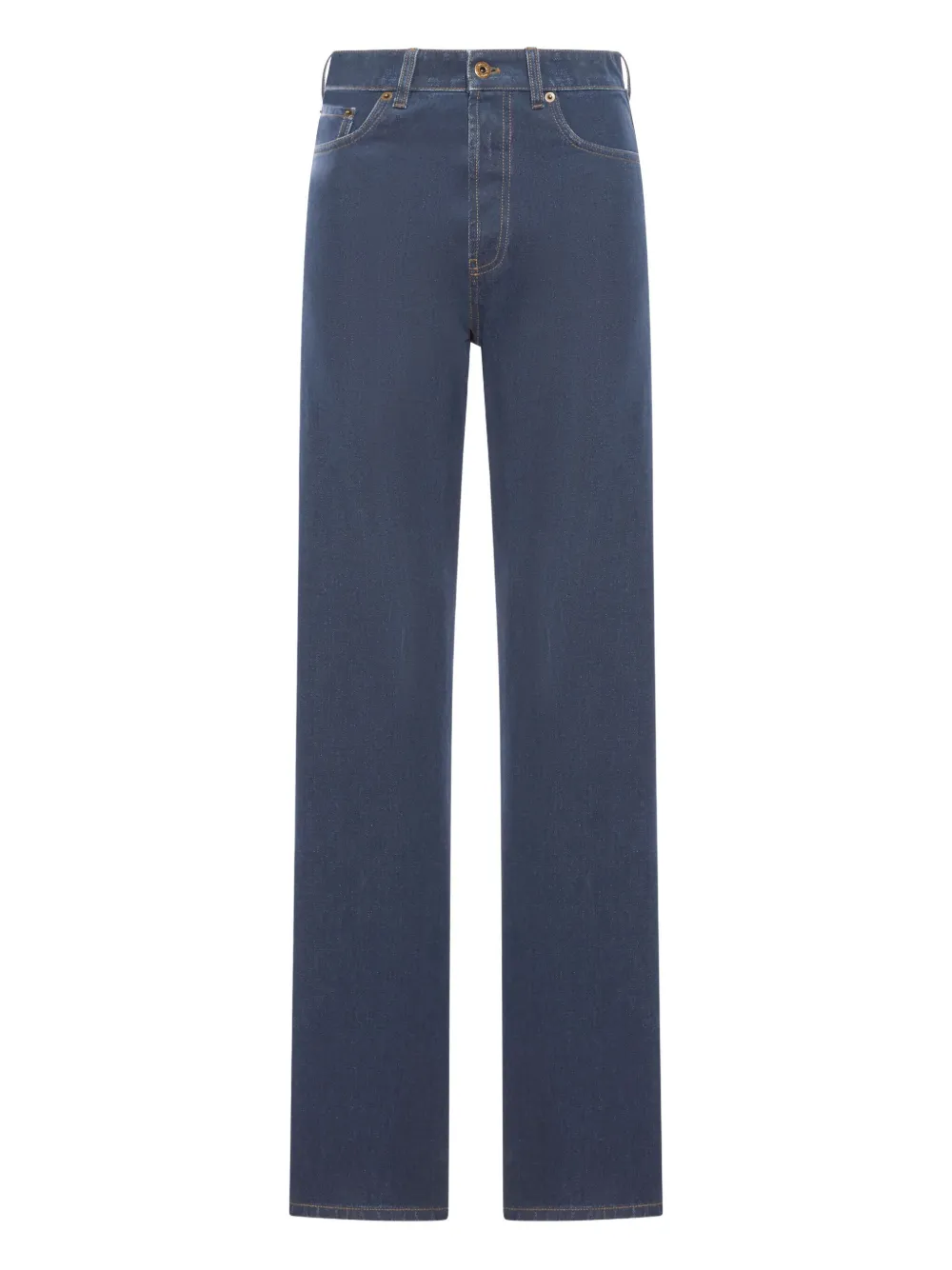 Miu embroidered-logo denim jeans Blauw