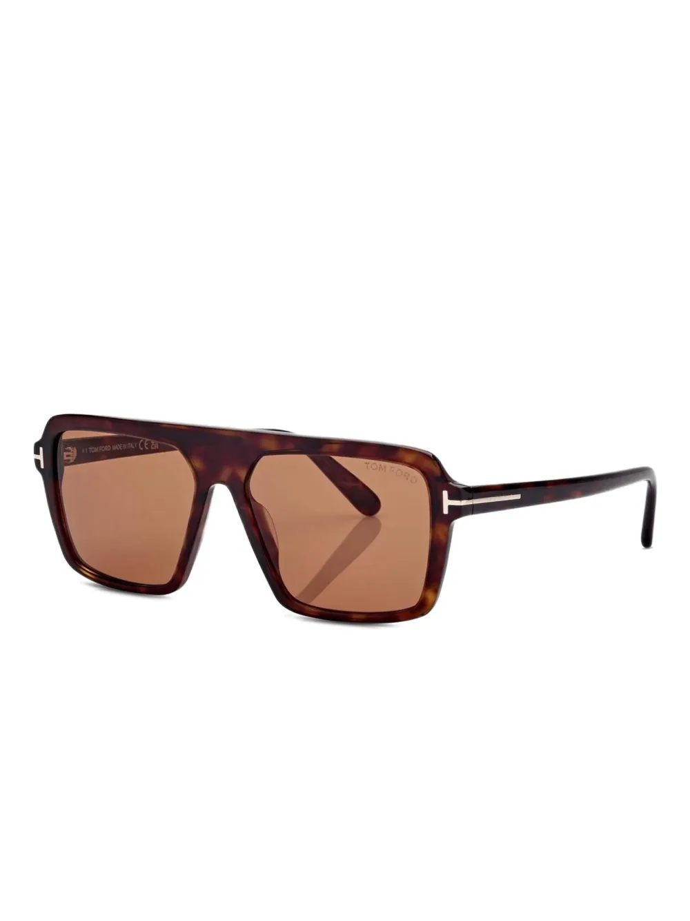 TOM FORD Zonnebril met rechthoekig montuur Bruin