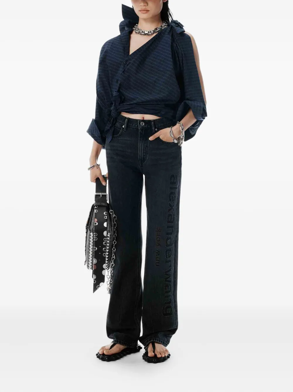 Alexander Wang logo-detail jeans Grijs