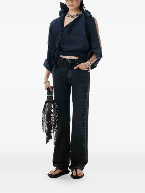 Alexander Wang ロゴディテール ジーンズ | グレー | FARFETCH JP