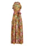 Marie Oliver ruffled halter neck maxi dress - Brown