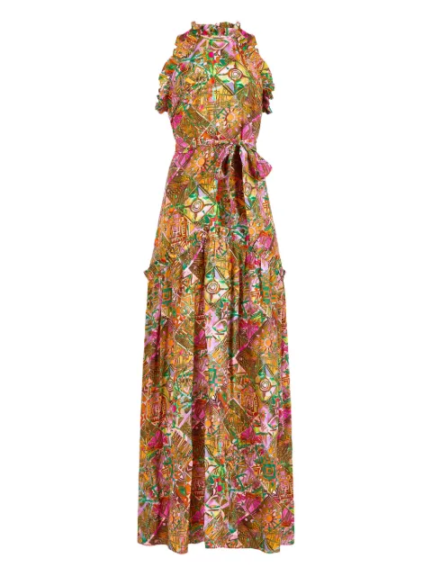 Marie Oliver ruffled halter neck maxi dress