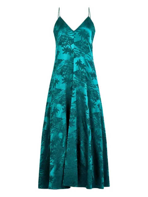 Marie Oliver Levine palm-tree print maxi dress