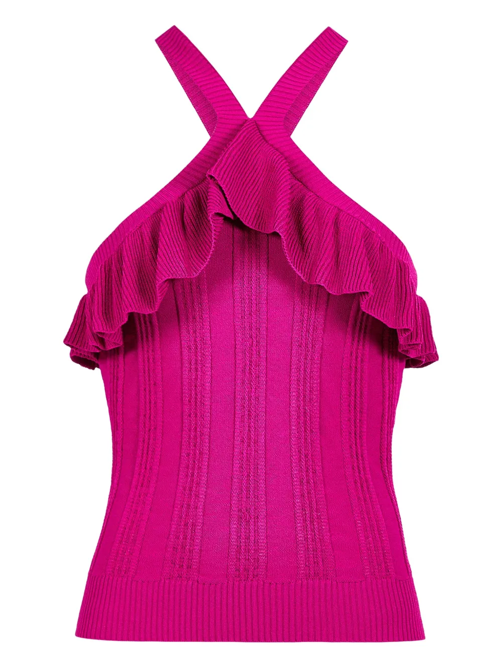 Tricia halter-neck ruffled top