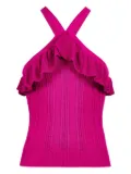 Marie Oliver Tricia halter-neck ruffled top - Pink
