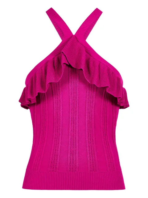 Marie Oliver Tricia halter-neck ruffled top