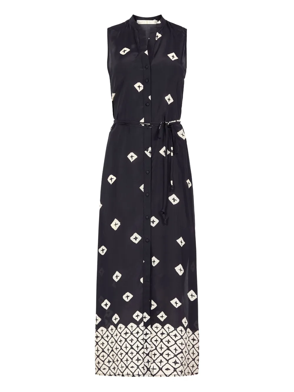 printed belted maxi dress
