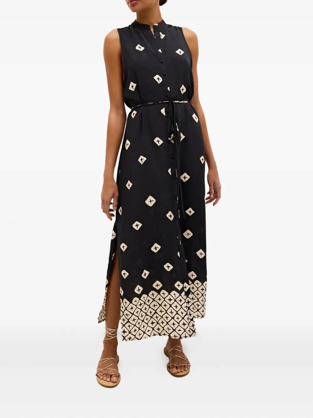 Marie Oliver Maxi-jurk met print - Zwart
