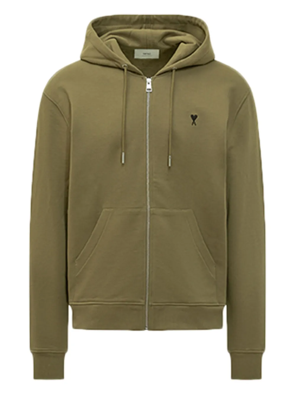 AMI Paris Hoodie met logo en rits Groen