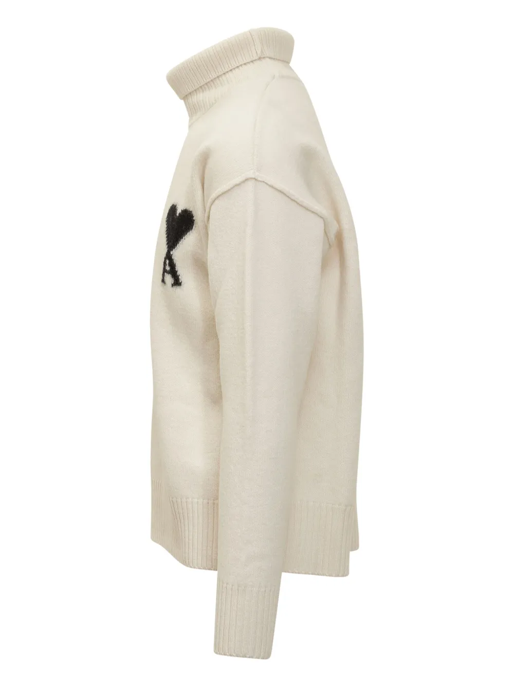 AMI Paris heart-logo turtleneck sweater Wit