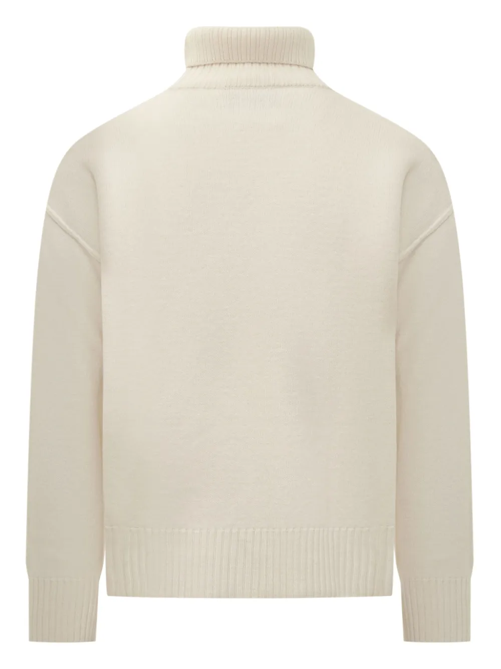 AMI Paris heart-logo turtleneck sweater Wit