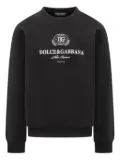 Dolce & Gabbana logo-embroidered crew-neck sweatshirt - Black