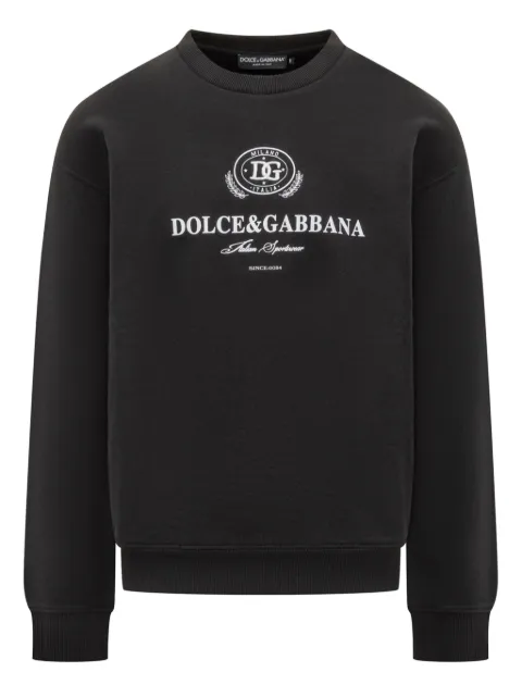 Dolce & Gabbana logo-embroidered crew-neck sweatshirt
