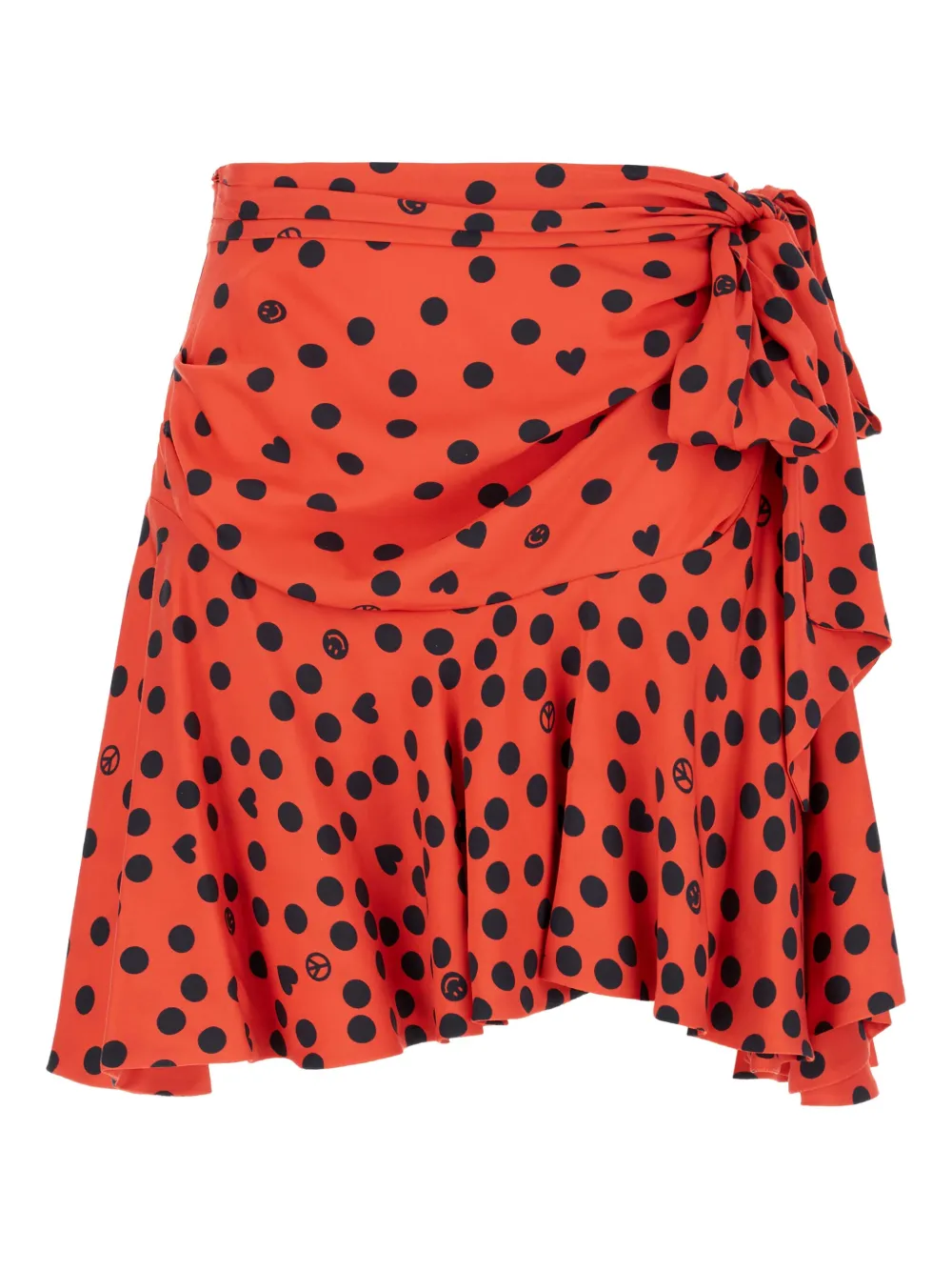 Moschino Polka-dot Ruffle-hem Mini Skirt In Red