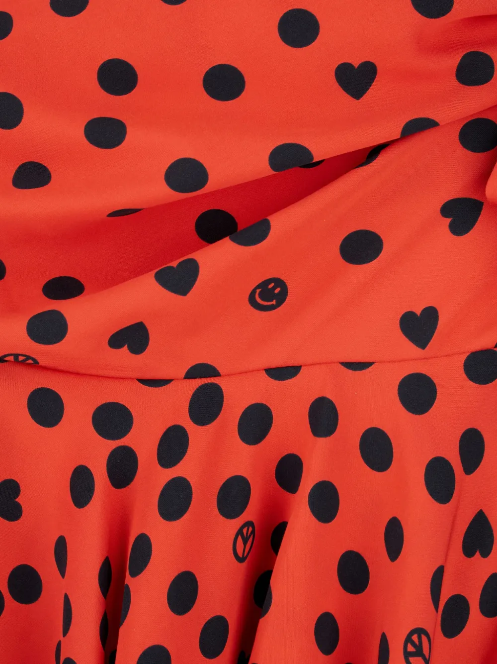 Moschino Polka-dot Ruffle-hem Mini Skirt In Red