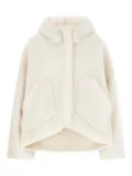 Blancha hooded shearling jacket - White