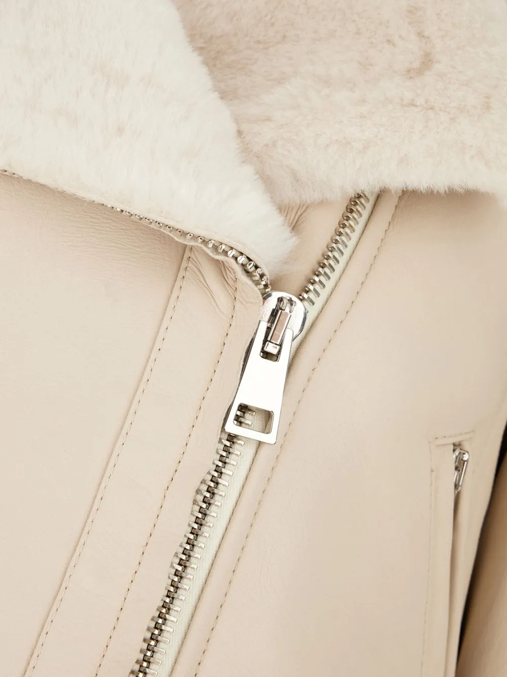 Blancha Chalk lammy coat Beige