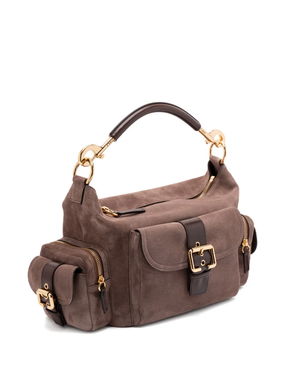 Chloé Medium Camera suède schoudertas Bruin